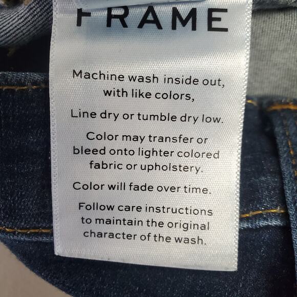FRAME LE High Skinny Jeans Women's Size 25 Wythe Slit Hem Classic Denim Mid Rise - Picture 7 of 9